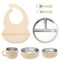 7PCS Baby Feeding Set – Stainless Steel & Silicone Tableware
