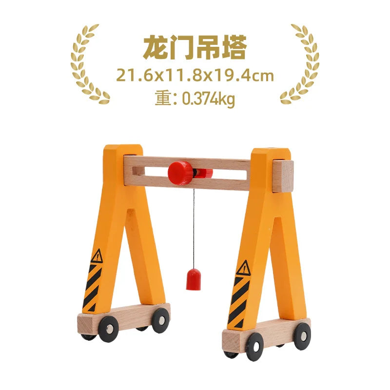 Wooden Train Track Racing Railway Street Sign Toys Bridge Tunnel Track Accessories Wood Tracks Creative Toys For Children Gift