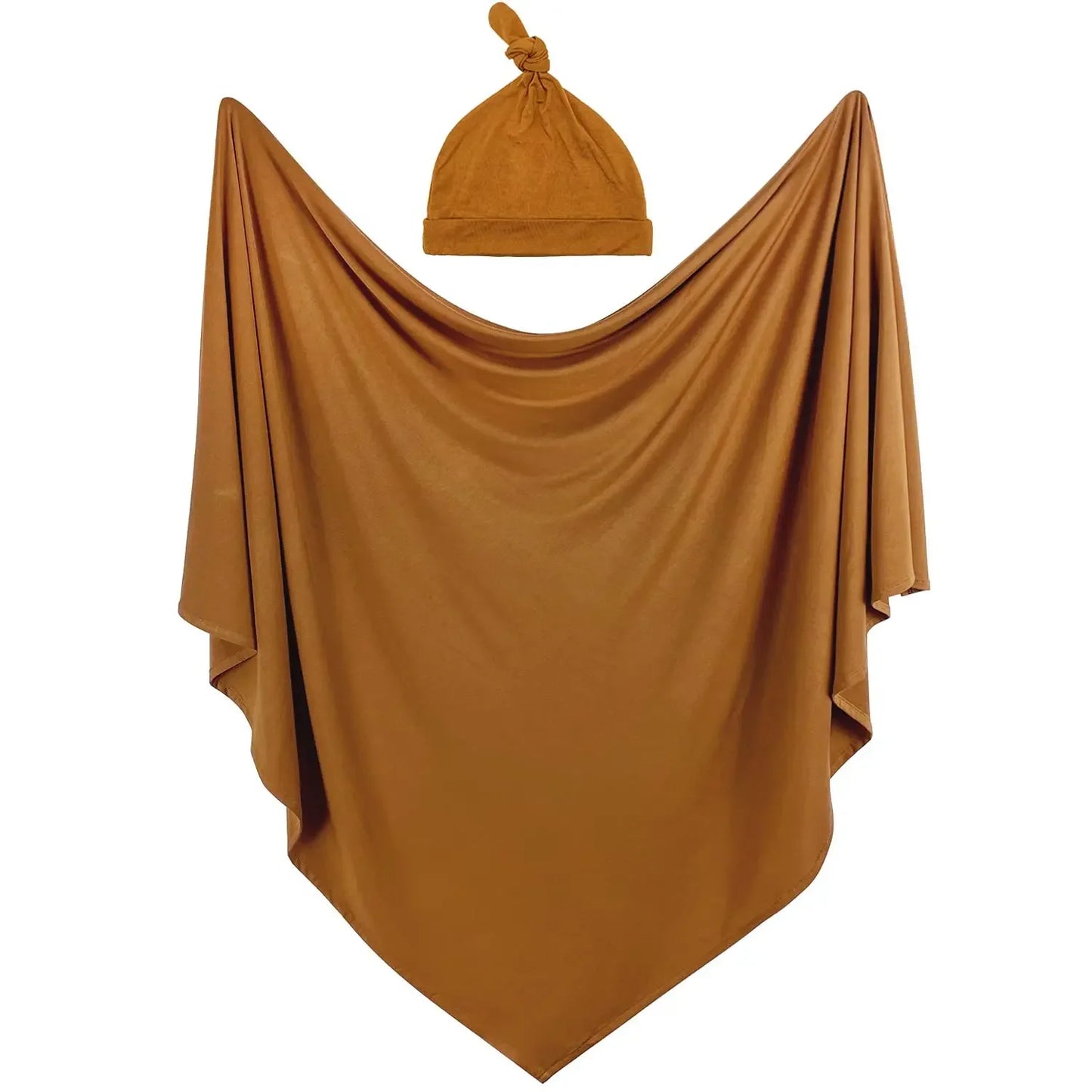 Ensemble couverture et bonnet d'emmaillotage pour nouveau-nés, adapté pour couvrir et envelopper les bébés, garçons et filles.