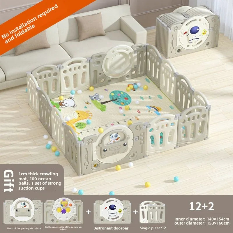 Parc pour bébé pliable avec tapis d'éveil – Sûr et prêt à l'emploi