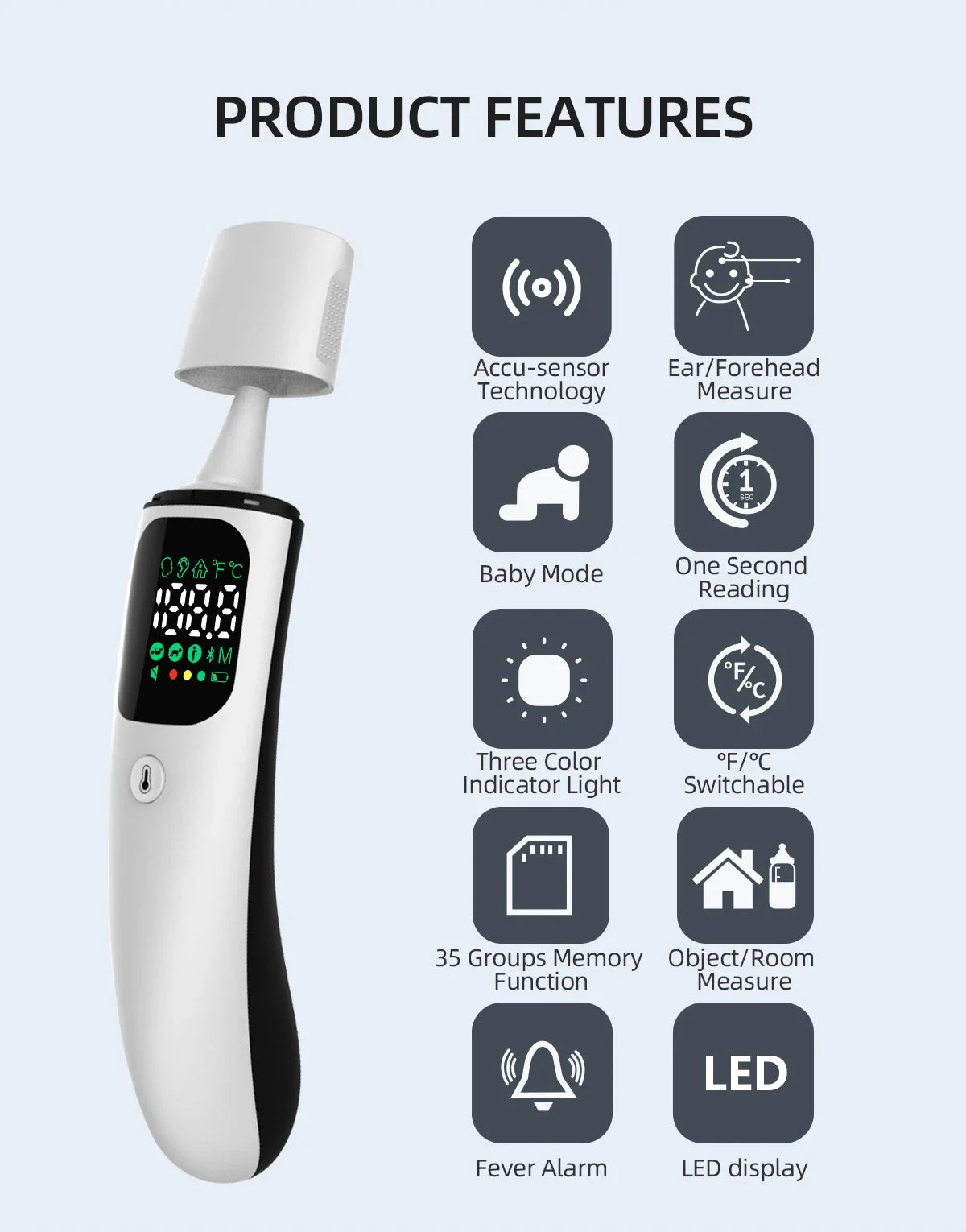 LED Infrared Thermometer – Fast & Touch-Free!