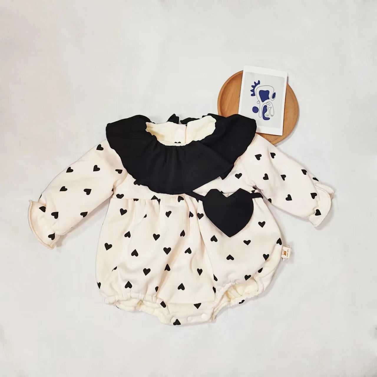 HY22381 Korean Style Princess Suit for Baby Autumn Winter Fleece Lined Warm Romper Baby Clothes Footless Bodysuit Infant Fashion