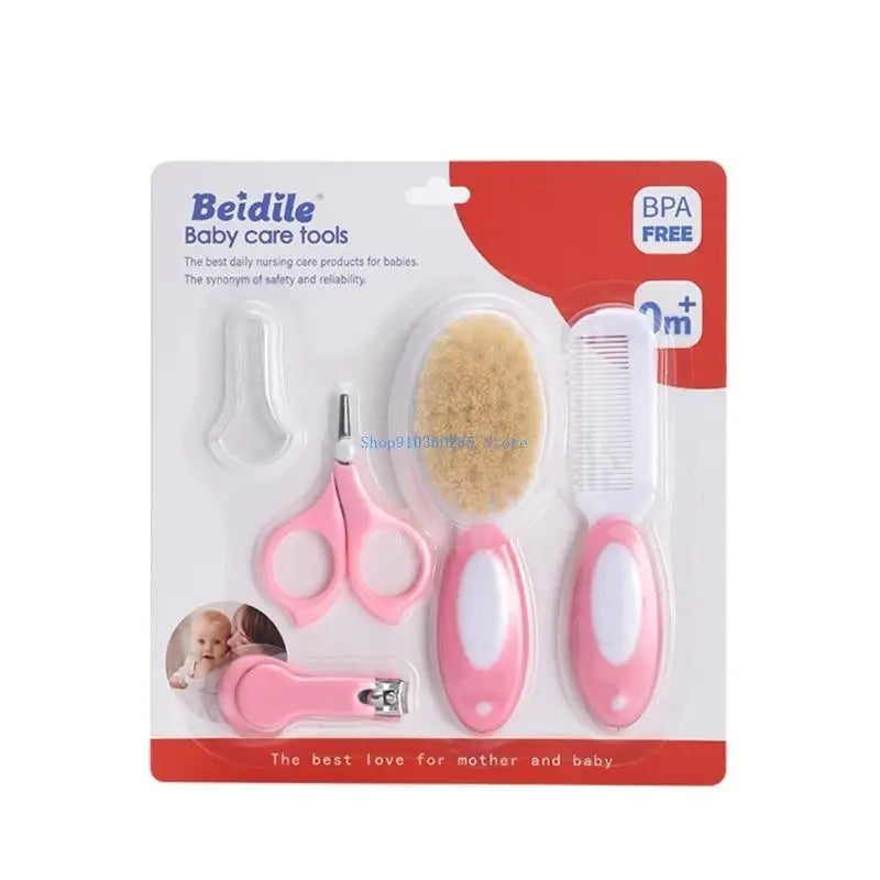 K9FF 5Pcs/set Newborn Baby Care Essential Tools Multifunctional Nails Trimmer Comb