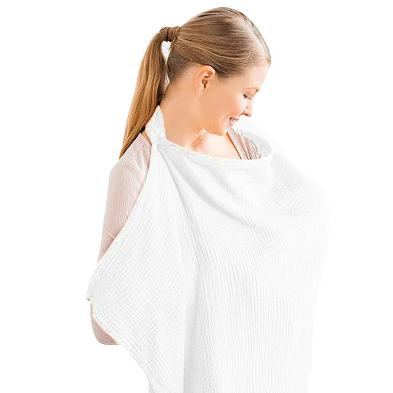 Soft 100% Cotton Breathable Nursing Covers Muslin Nursing Cover Apron for Mom Privacy Breastfeeding Stroller Cover Accessories