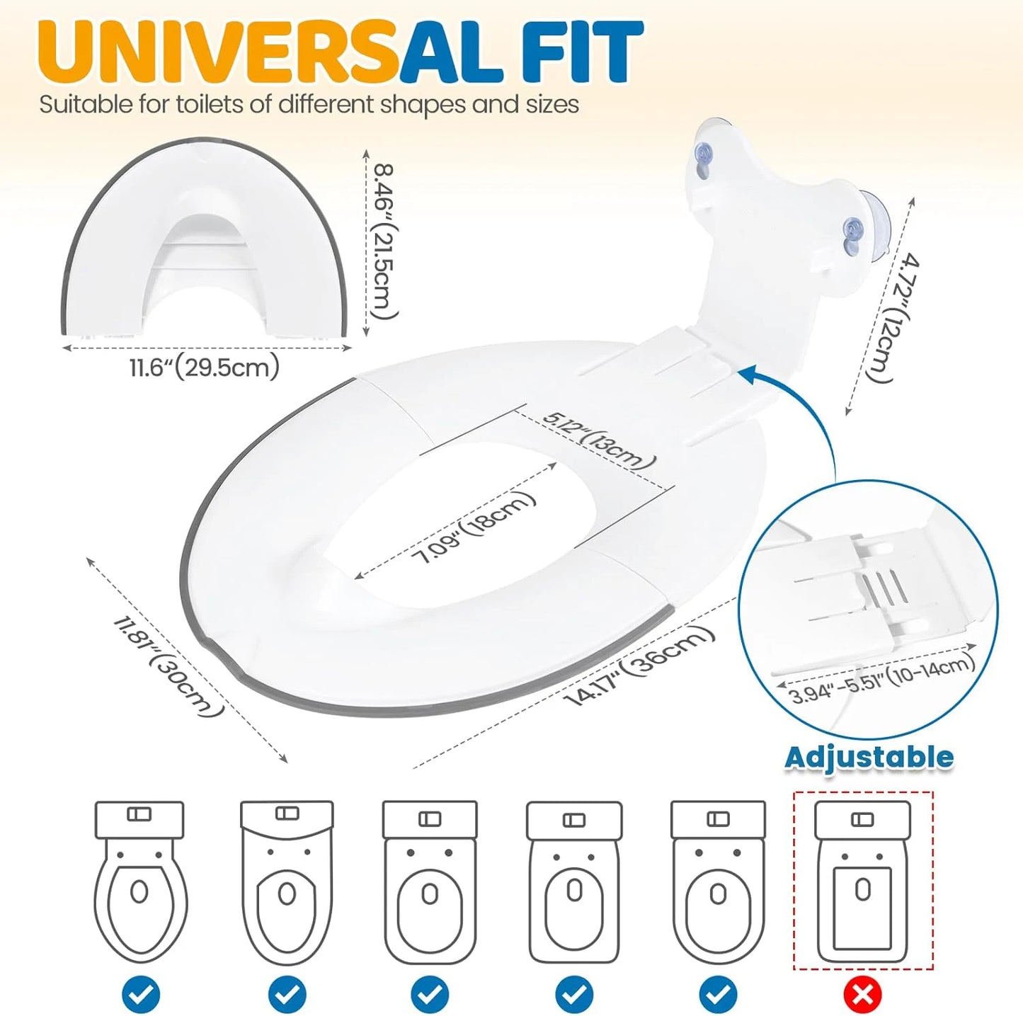 Foldable Toddler Toilet Seat – Portable with Urine Guard & Suction Cups