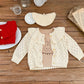 Autumn Baby Girl Sweater – Cotton Knitted Lotus Collar Long-Sleeve Coat