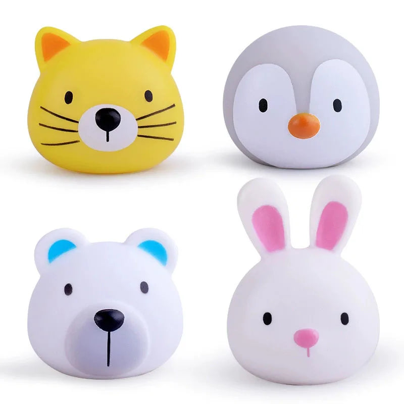 9pcs Floating Light Up Animal Bath Toy Safe PVC Material For Children 3-5 Years Old Perfect For Pools 195F