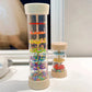 Montessori Rain Stick - Rainbow Hourglass Shaker with Rain Sounds, Baby Rattle Sensory Toy for kids