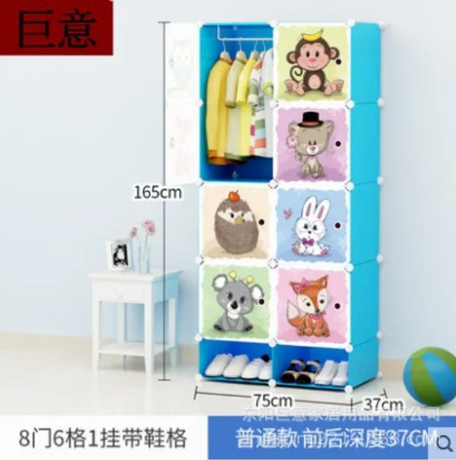 Wardrobe For Baby Clothes Children's Storage Cabinet Kids Room Furniture Closet Guarda Roupa Infantil Simple Assembly Plastic