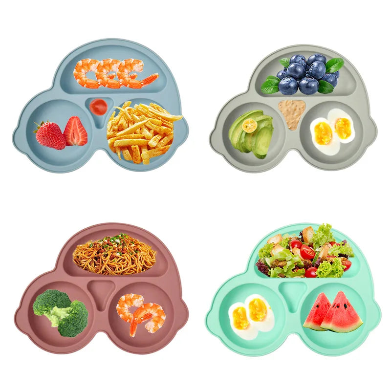 Baby Silicone Suction Plate – Cartoon Smile Face Bowl