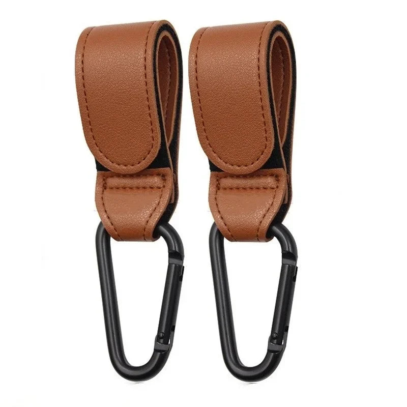 1–2PCS PU Leather Rotatable Stroller Hooks – High-Quality Organizer