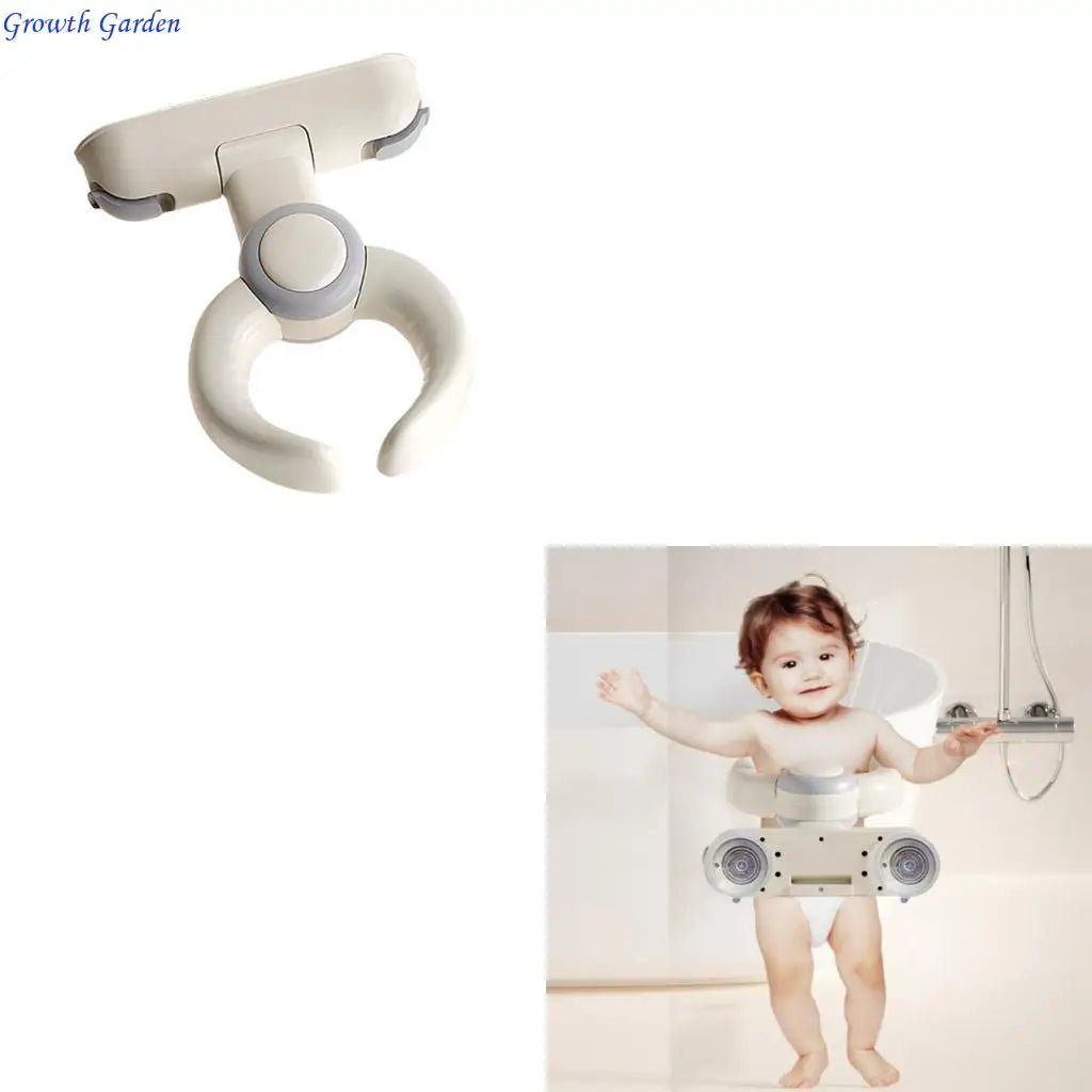Portable Foldable Baby Shower Stand Rack Secure Grip Adjustable for Toddler Safe Standing Support Bath Time Helper E65D