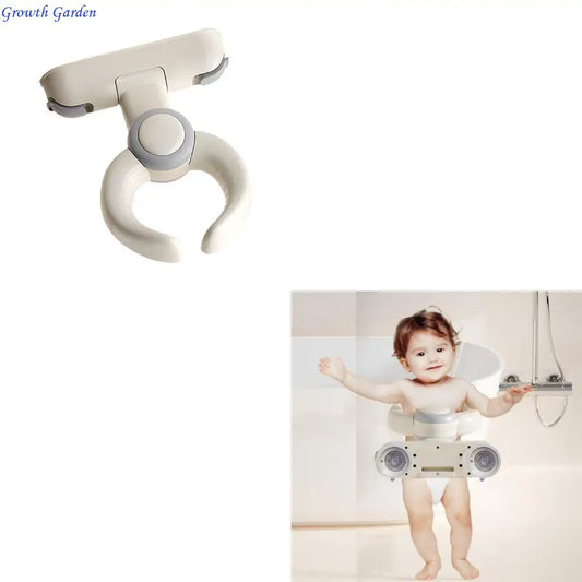 Portable Foldable Baby Shower Stand Rack Secure Grip Adjustable for Toddler Safe Standing Support Bath Time Helper E65D