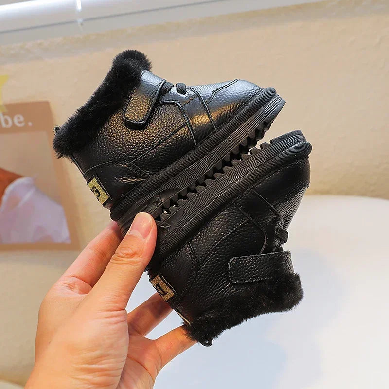 Winter Children Boots for Baby Girls Boys Outdoor Shoes Warm Plush Kids Snow Boots Non-slip Windproof waterproof Infant Shoes
