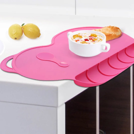 Food Grade Silicone Baby Bib Table Mat Infant Tiny Diner Portable Suction Cup Placemat For Kids Baby Feeding Kitchen Placemat