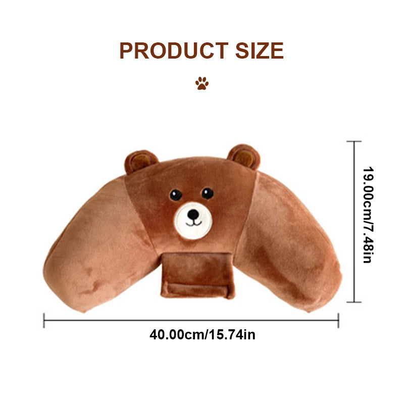 3 in 1 Car Pillow Soft Seat Headrest Pillows For Kids Car Seat Belt Covers Cushion Multi-functional Lumber Cushion Cute Pillows