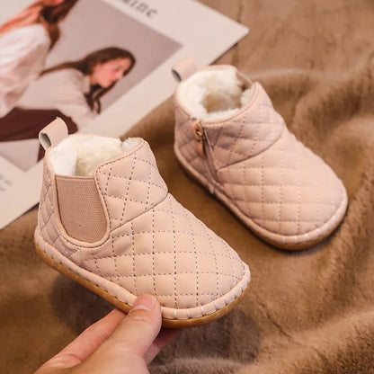 Winter Baby Girls Boys Snow Boots Warm Plush Children Outdoor Shoes Soft Sole Non-slip Infant Shoes Kids Cotton-padded Shoes