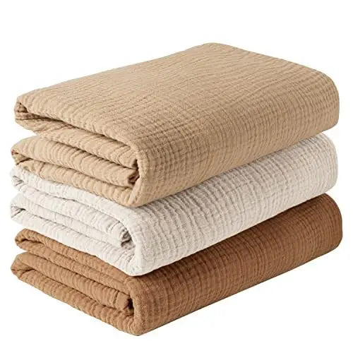 3pcs/set 6-Layer Muslin Swaddle Blanket for Baby Soft Cotton Gauze Receiving Blankets for Newborn Soft Wrap Set Toddler Boy Girl