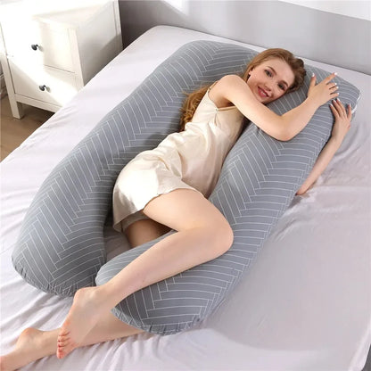 Body Pillow for Pregnant Women Multifunctional Pure Cotton Belly Waist Leg Full Body U-Shaped Cushion Maternity Long Pillow