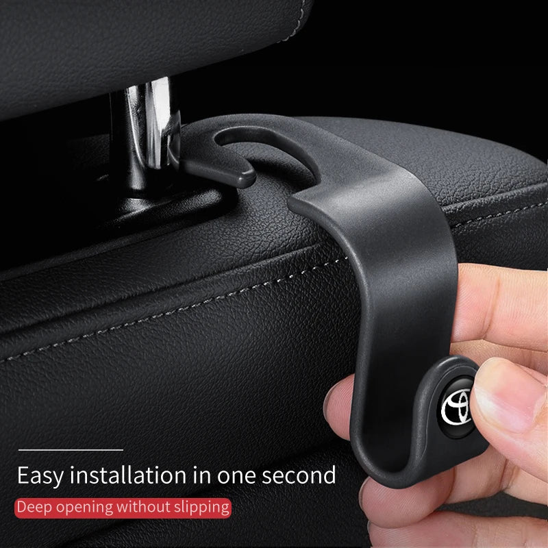 Car Logo Seat Hook Multi-function Seatback Storage Hanger Accessories For Toyota Gazoo Racing Crown Corolla YARIS L Auris Hilux