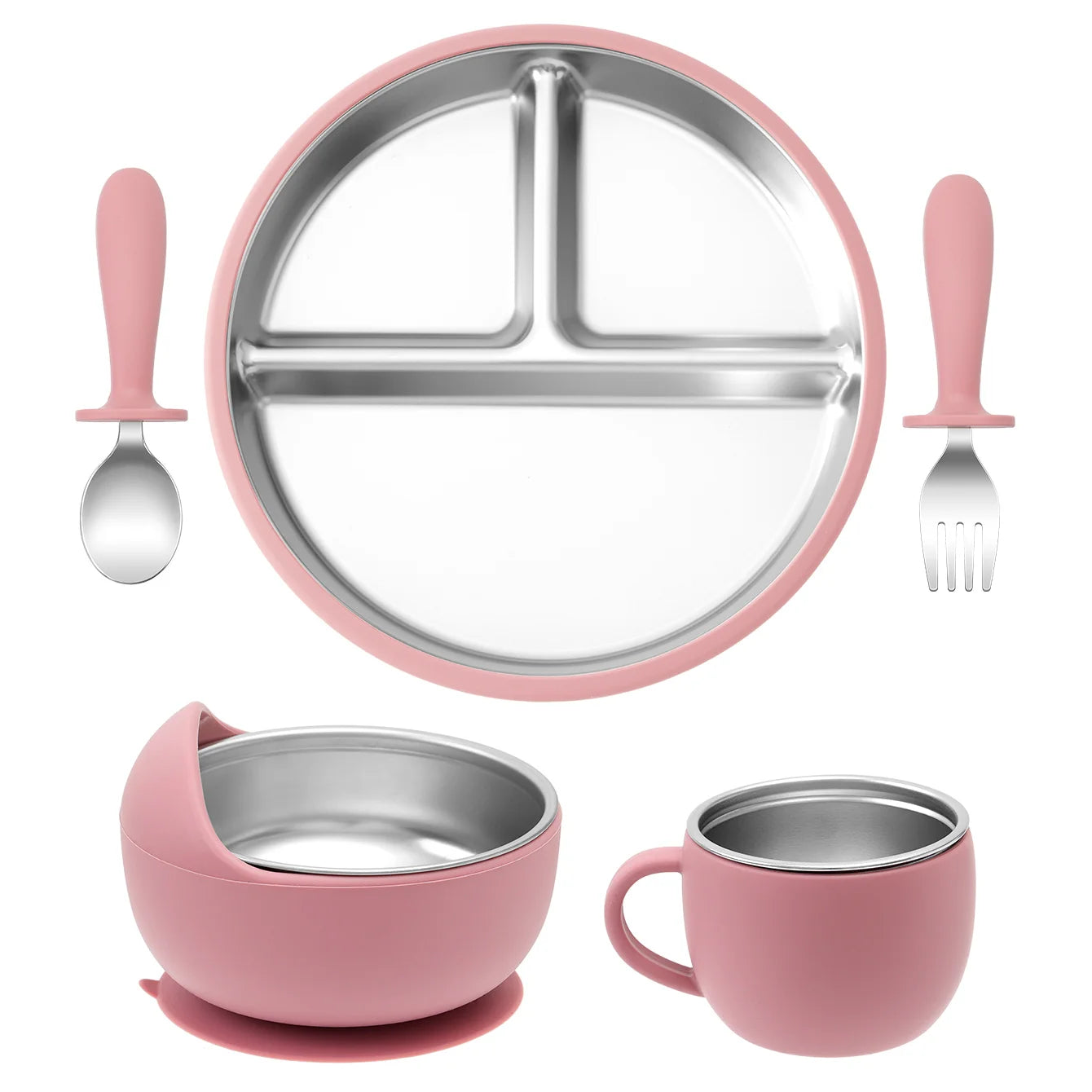 BPA Free Baby Dinner Set – Detachable Plate, Bowl, Cup & Cutlery