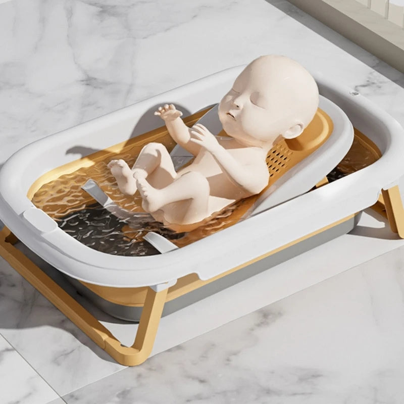 Foldable Ass Bath Rack Baby Bathtub Lying On Newborn Supplies Baby Can Lying On Bath Bath Net Ass Washing Artifact
