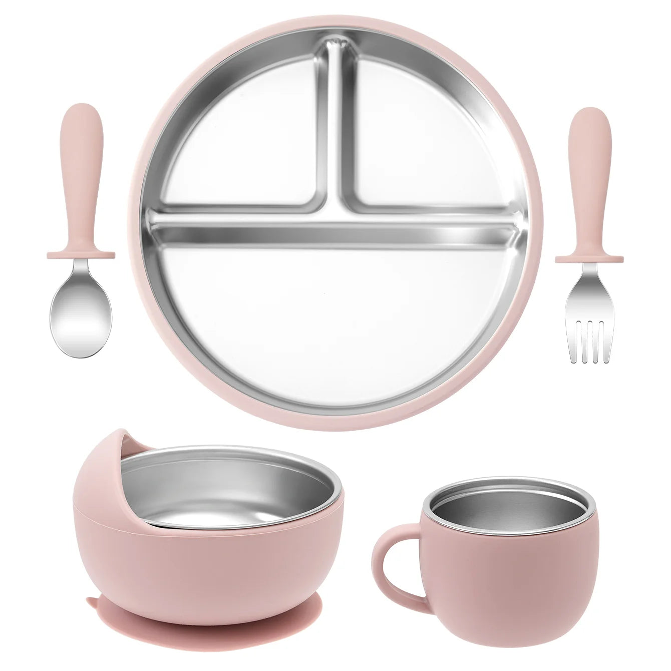 BPA Free Baby Dinner Set – Detachable Plate, Bowl, Cup & Cutlery