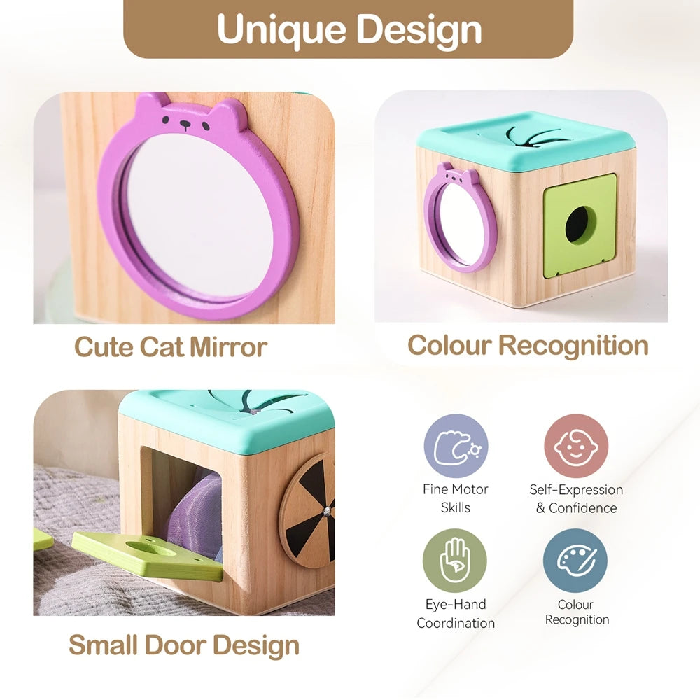 Montessori Baby Toys Wooden Cartoon Block Rattle Toys Early Educational Toys for Kids Wooden Craft Toddler Toys Baby Accessories