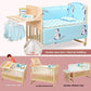 Solid Wood Baby Crib Convertible Toddler Bed Movable Newborn Bassinet Cradle Multi Functional Infant Bed For Babies Boys Girls