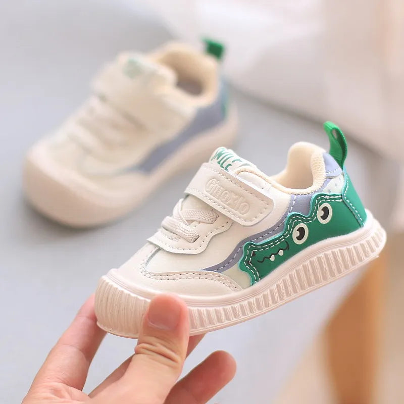 Baby Walking Shoes Toddler PU Leather Cute Stitching Sneakers Soft-soled Shoes Boys Girls Casual Sneakers Infant Sports Shoes