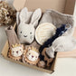 Newborn Baby Gift Set – Soft Cotton Towel, Rabbit Cuddle, Socks & Brush