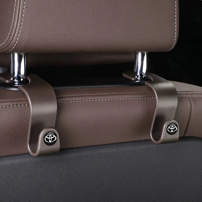 Car Logo Seat Hook Multi-function Seatback Storage Hanger Accessories For Toyota Gazoo Racing Crown Corolla YARIS L Auris Hilux