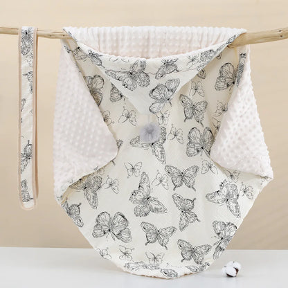 Newborn Swadding Blanket for Boy Girl Cute Cartoon Bear Ear Infant Baby Muslin Swaddle Soft Cotton Autumn Spring Blanket