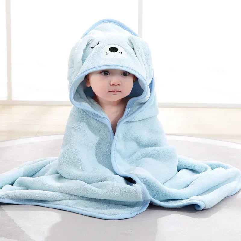 Towels Newborn Cartoon Animal Baby Bath Soft Hooded Towel Blanket Toddler Bathrobe Warm Sleeping Swaddle Wrap for Boys Girls