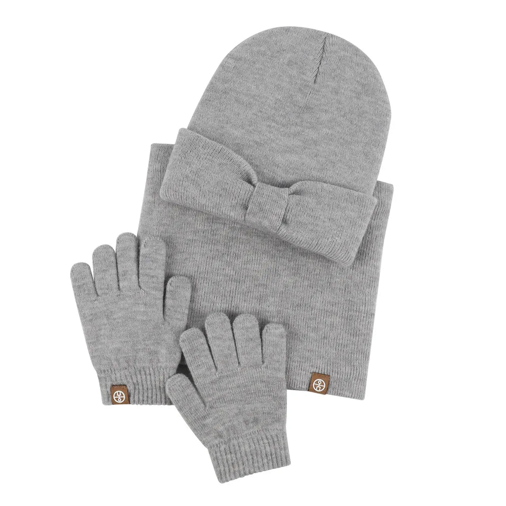Cotton Baby Hat Scarf Glove Set Winter kids Hats Scarf Set Knitted Warm Hat Children's Beanie with Neck Warmer Girls Cap