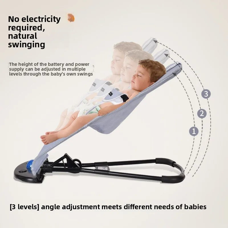 Baby Rocker Swing Chair Soothing Calming Tool Infant Feeding Change Recliner Foldable Adjustable Portable Comfortable Easy Care