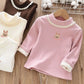 Velvet Kids T-Shirt with Rabbit Embroidery