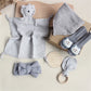 Newborn Baby Gift Set – Soft Cotton Towel, Rabbit Cuddle, Socks & Brush