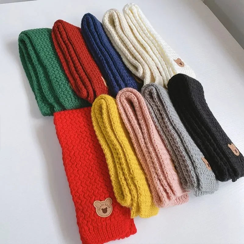 Christmas Toddler Scarf Winter Warm Baby Neck Warmer Fleece Lined Windproof Kids Unisex Scarf Cute Korean Style Festival Gift