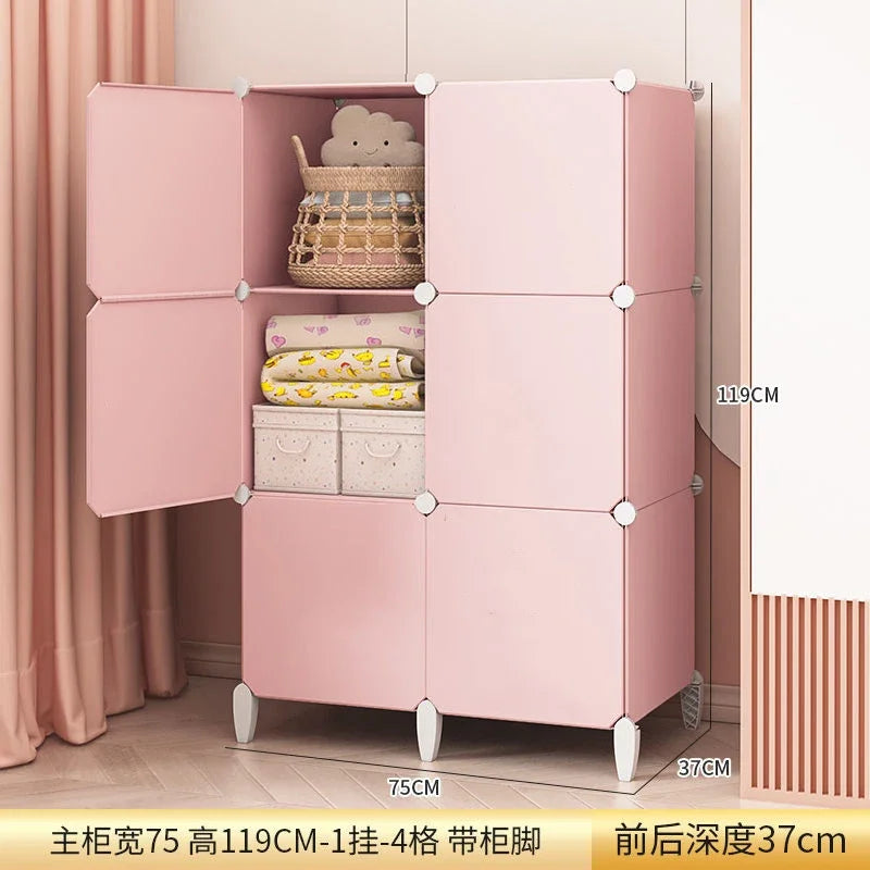 Modular Minimalist Wardrobe Space Saving Fabric Display Nordic Modern Wardrobe Living Room Baby Plastic Ropero Salon Furniture
