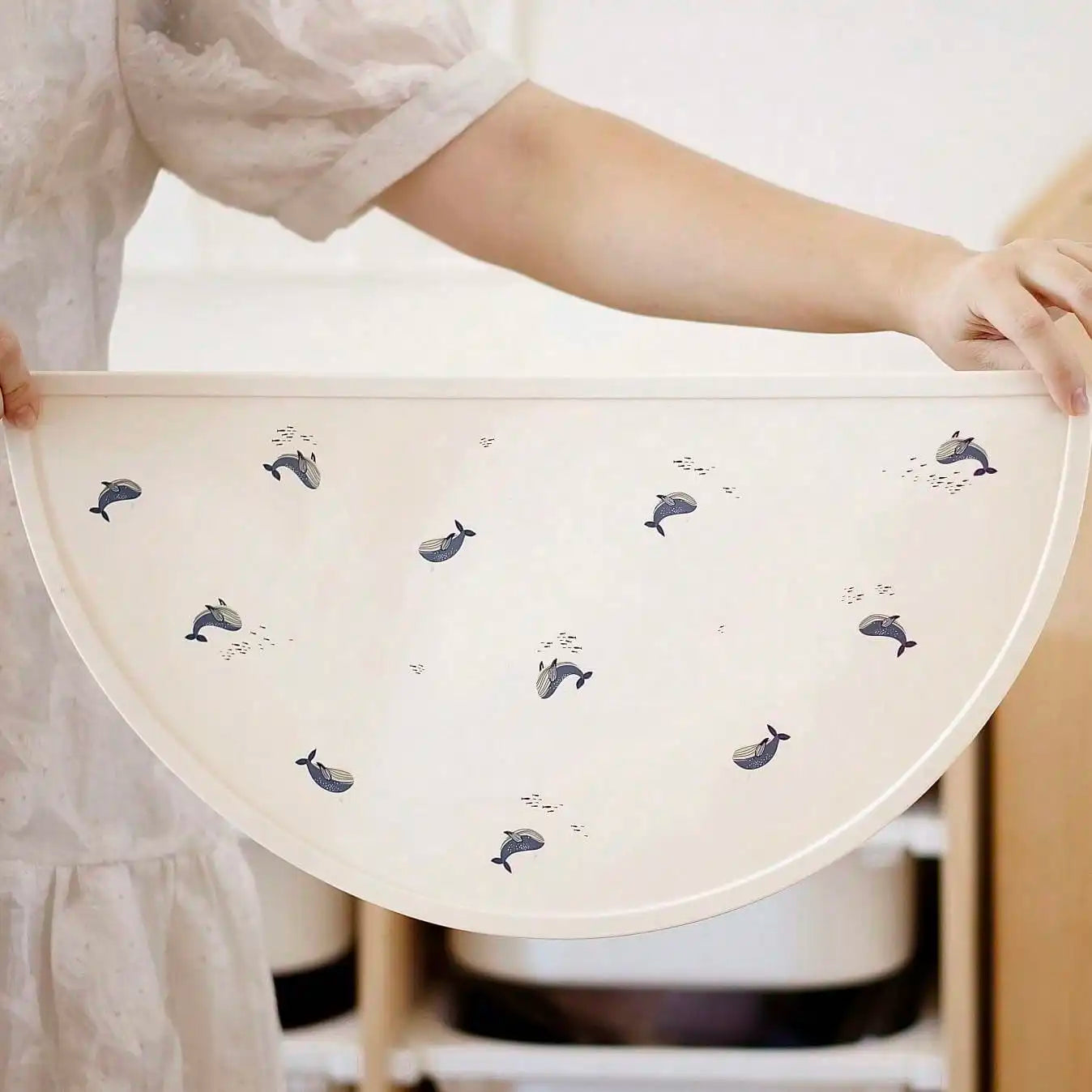 1PCS Silicone Printing Placemat, Baby Cartoon Placemat, Non-slip Insulated Kitchen Table Mat, Easy To Clean and Foldable