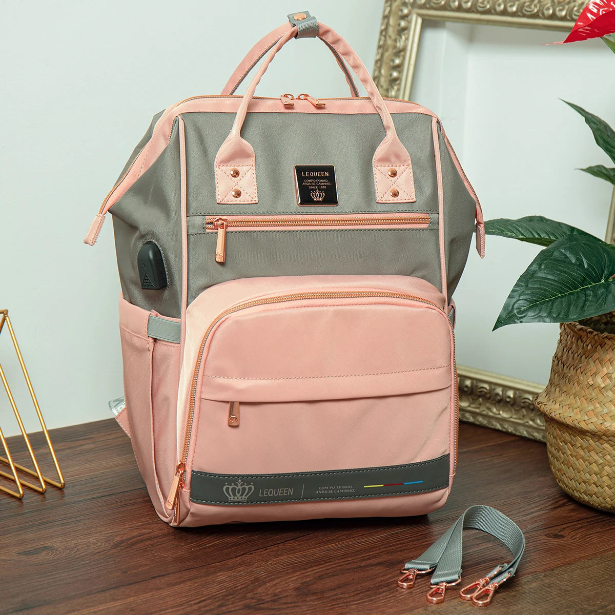LEQUEEN Waterproof Diaper Bag – Large Capacity Maternity Organizer