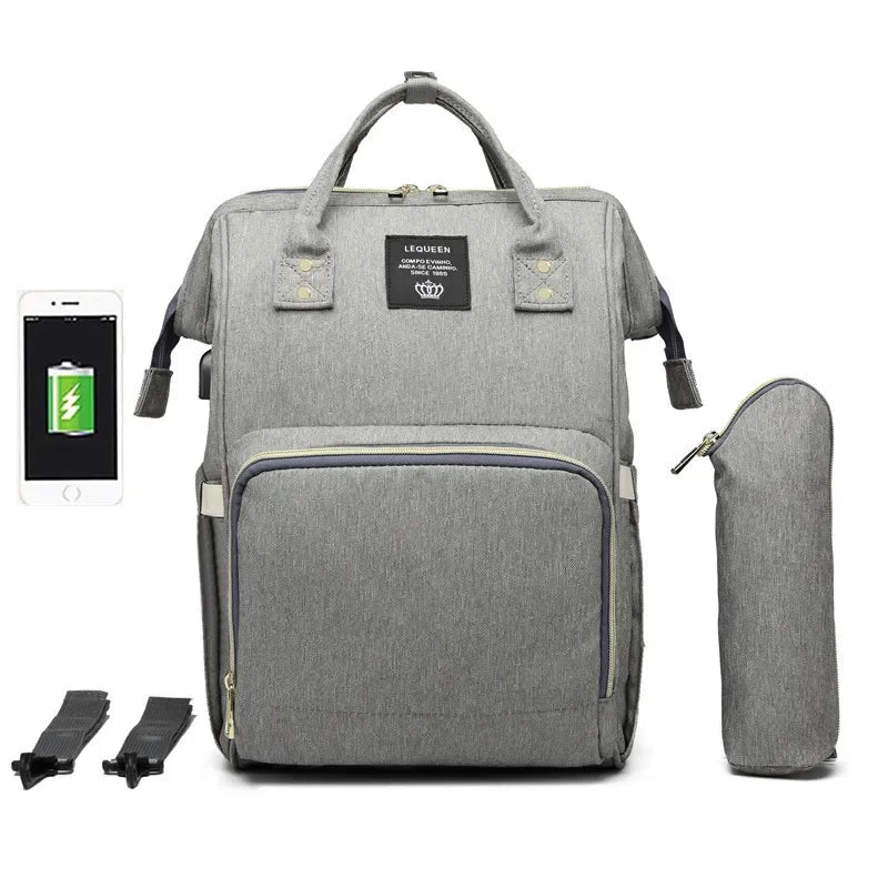 Mummy Diaper Backpack – Large Capacity, USB, Waterproof