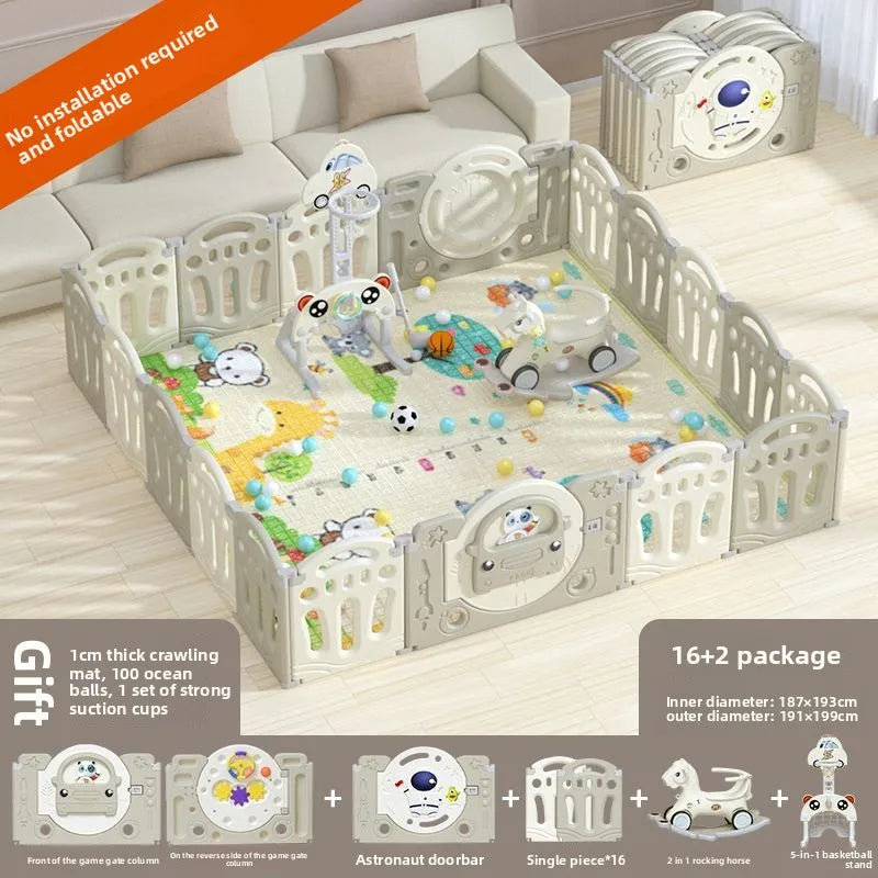 Parc pour bébé pliable avec tapis d'éveil – Sûr et prêt à l'emploi