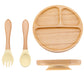 Baby Dinnerware – 3PCS Bamboo Plate & Suction Tableware