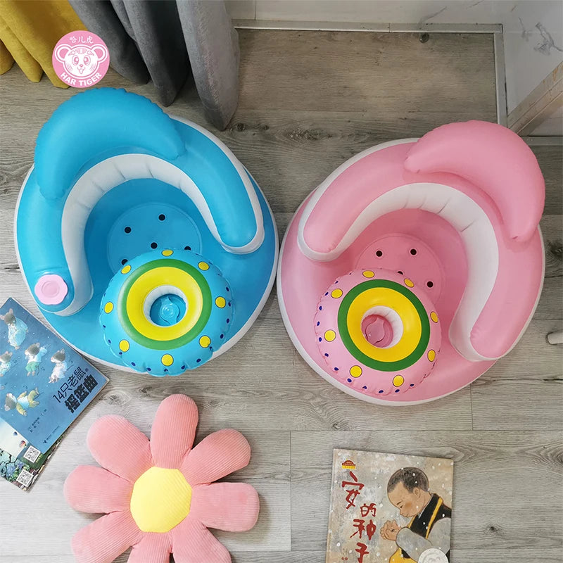 Baby Inflatable Seat – Built-in Pump, Feeding & Learning Chair