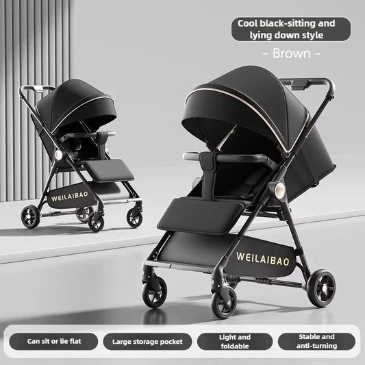 2025 New High-view Lightweight Stroller Foldable, Can Sit or Lie Down Portable Travel Stroller for Children