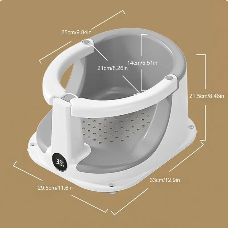 Baby Chair For Bath Anti-Slip Baby Sitting Chair For Bathing With Temperature Sensor Children Safety Shower Assistance Supplies
