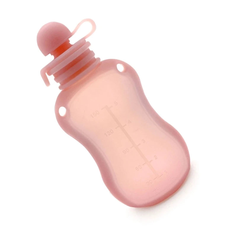 150ml Reusable Silicone Baby Food Pouch – Leakproof Milk & Puree Storage