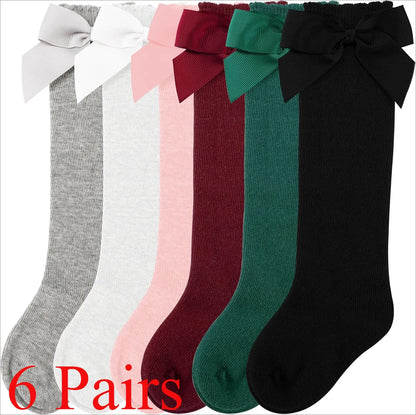 Ruffled Bow Knee-High Socks